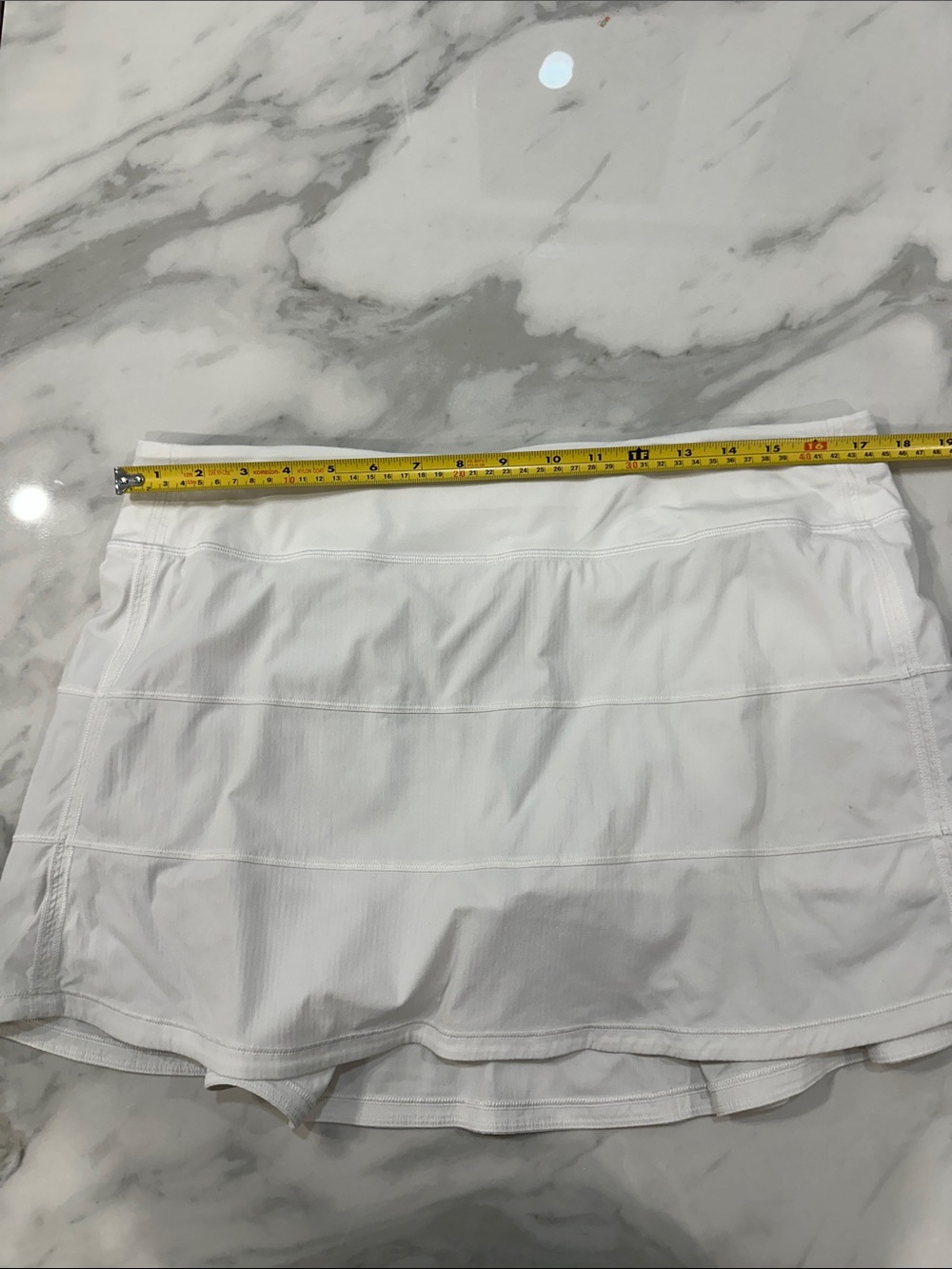 Lululemon Pace Rival Skirt White Classic Ruffles Tennis Running Yoga Size 12 - Picture 14 of 16